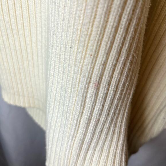 VTG Tommy Hilfiger Men’s L Quarter Zip Rib Knit Sweater White Flag Logo 90s Y2K - Picture 4 of 5